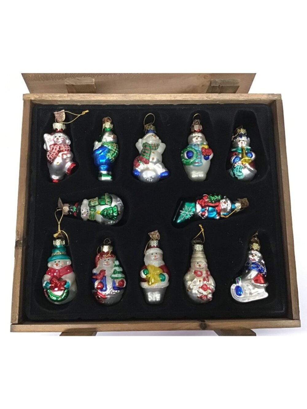 Thomas Pacconi Classics 2002 Collection Glass Snowman Ornaments in Original Box